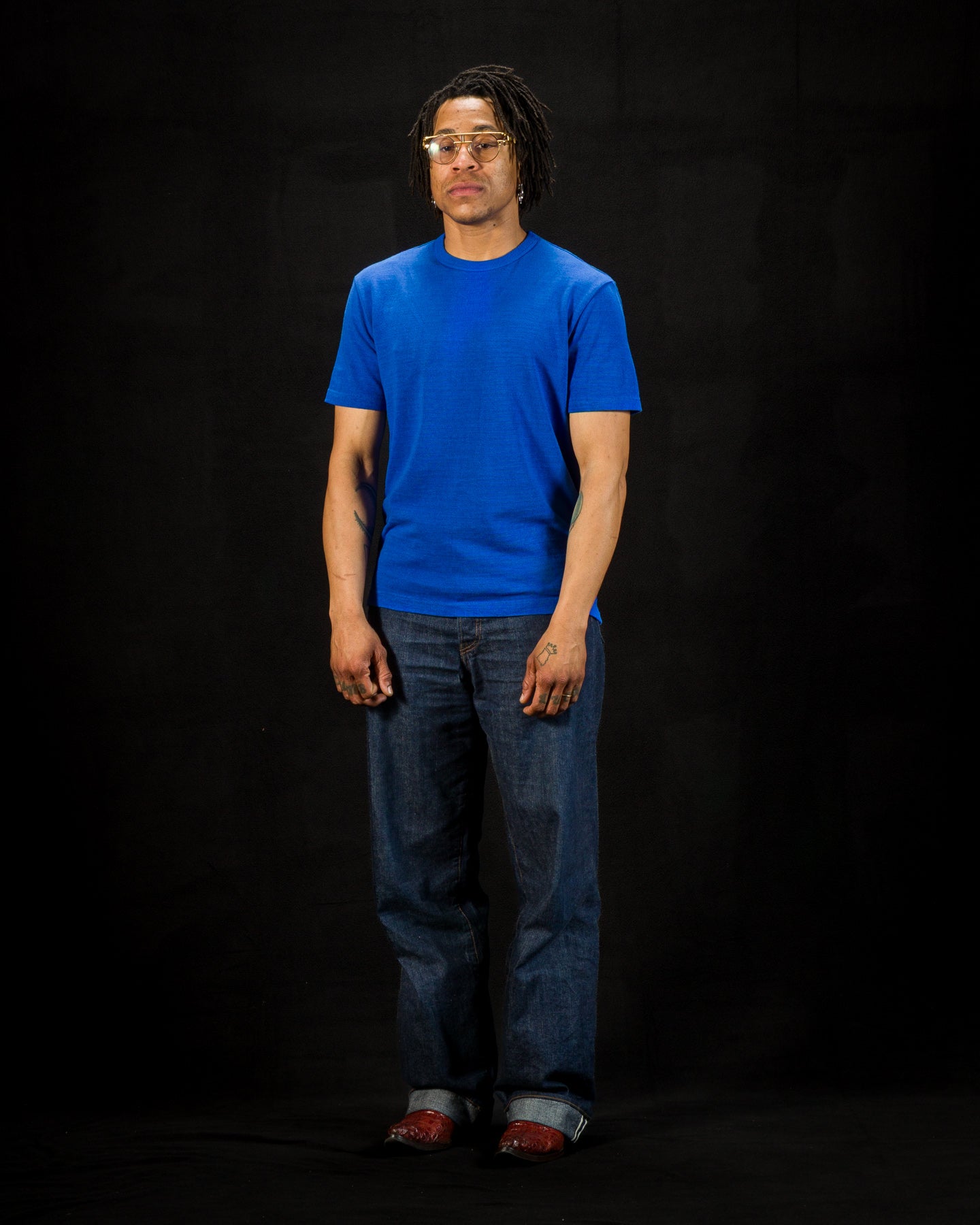 Standard & Strange Wakayama Special Loopwheel Tee - Klein Blue - Standard & Strange