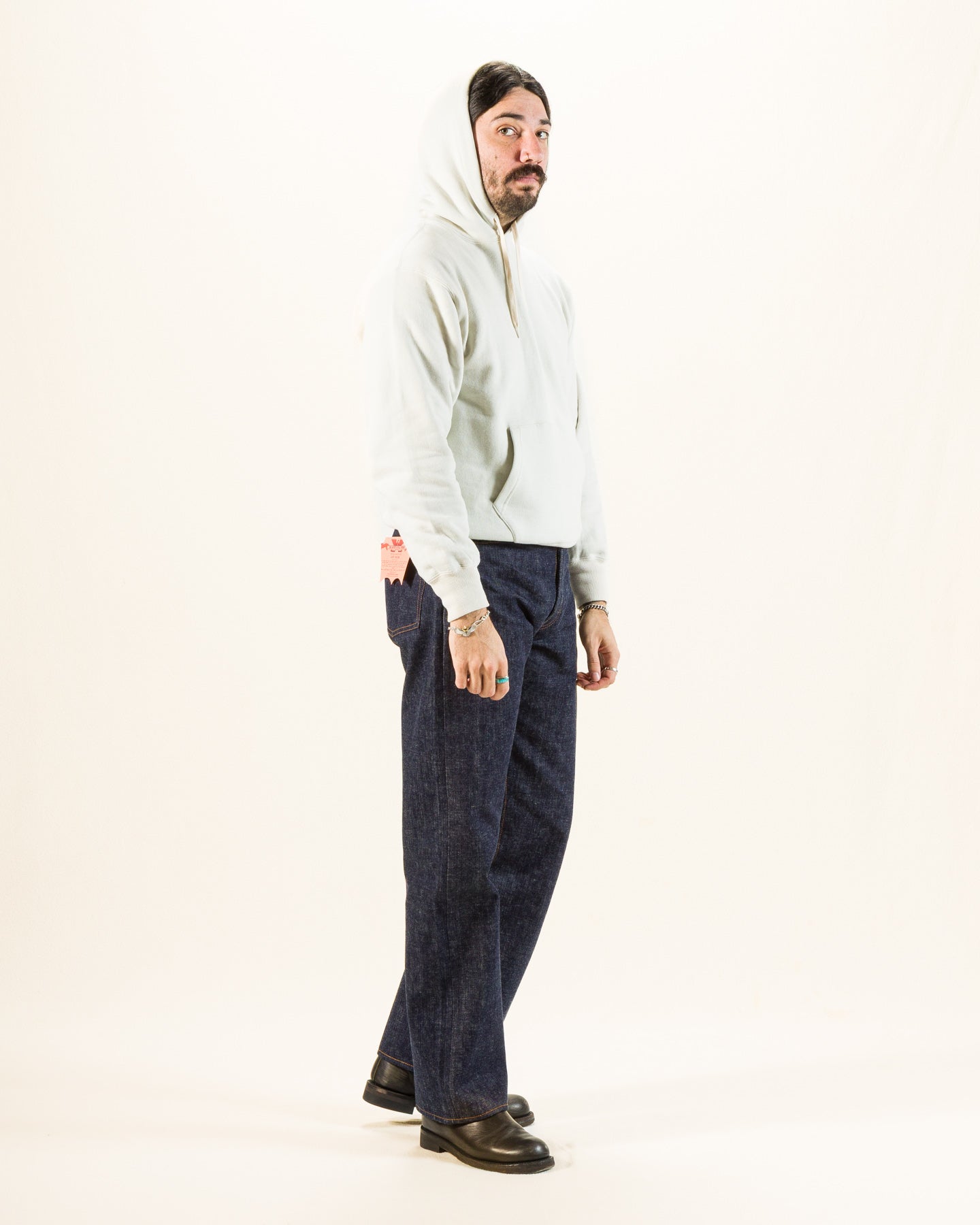 The Real McCoy's 10 oz Loopwheel Hooded Sweatshirt - Milk - Standard & Strange