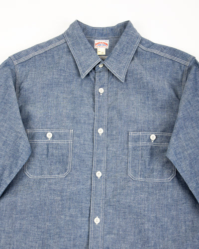 The Real McCoy's 8HU Chambray Serviceman Work Shirt - Light Blue - Standard & Strange