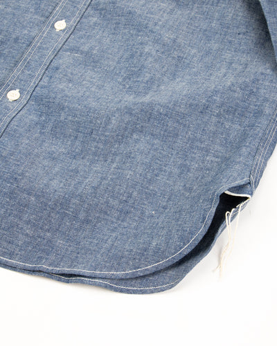 The Real McCoy's 8HU Chambray Serviceman Work Shirt - Light Blue - Standard & Strange