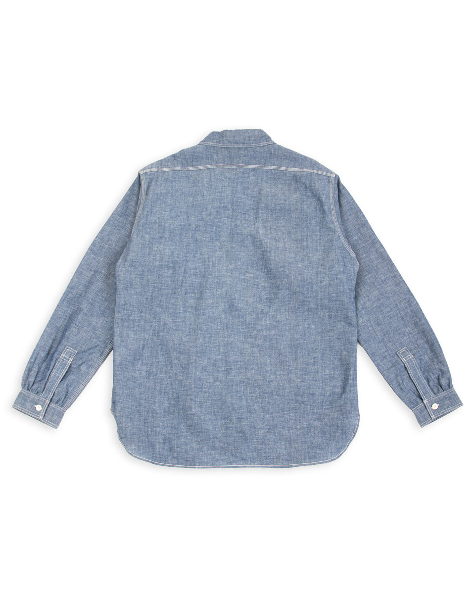 The Real McCoy's 8HU Chambray Serviceman Work Shirt - Light Blue - Standard & Strange