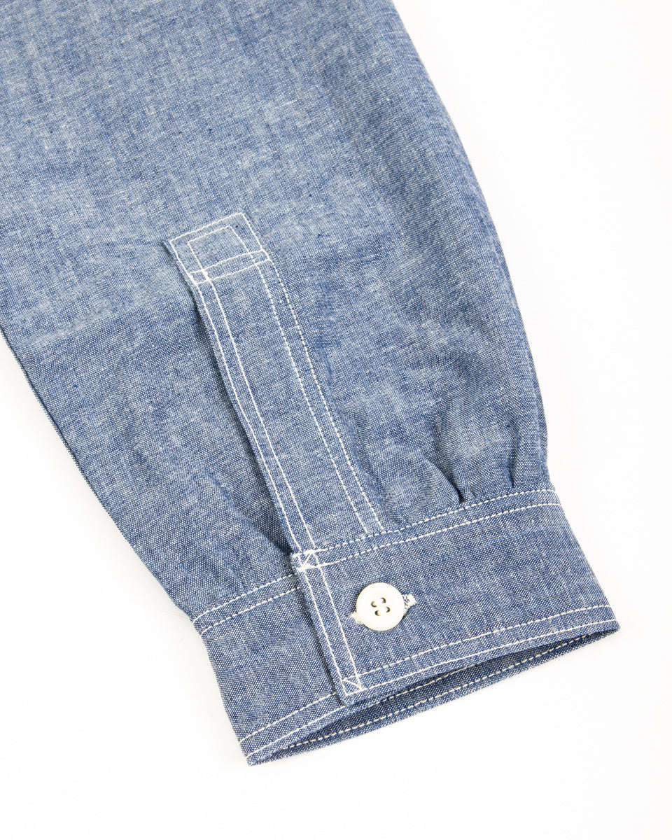 The Real McCoy's 8HU Chambray Serviceman Work Shirt - Light Blue - Standard & Strange