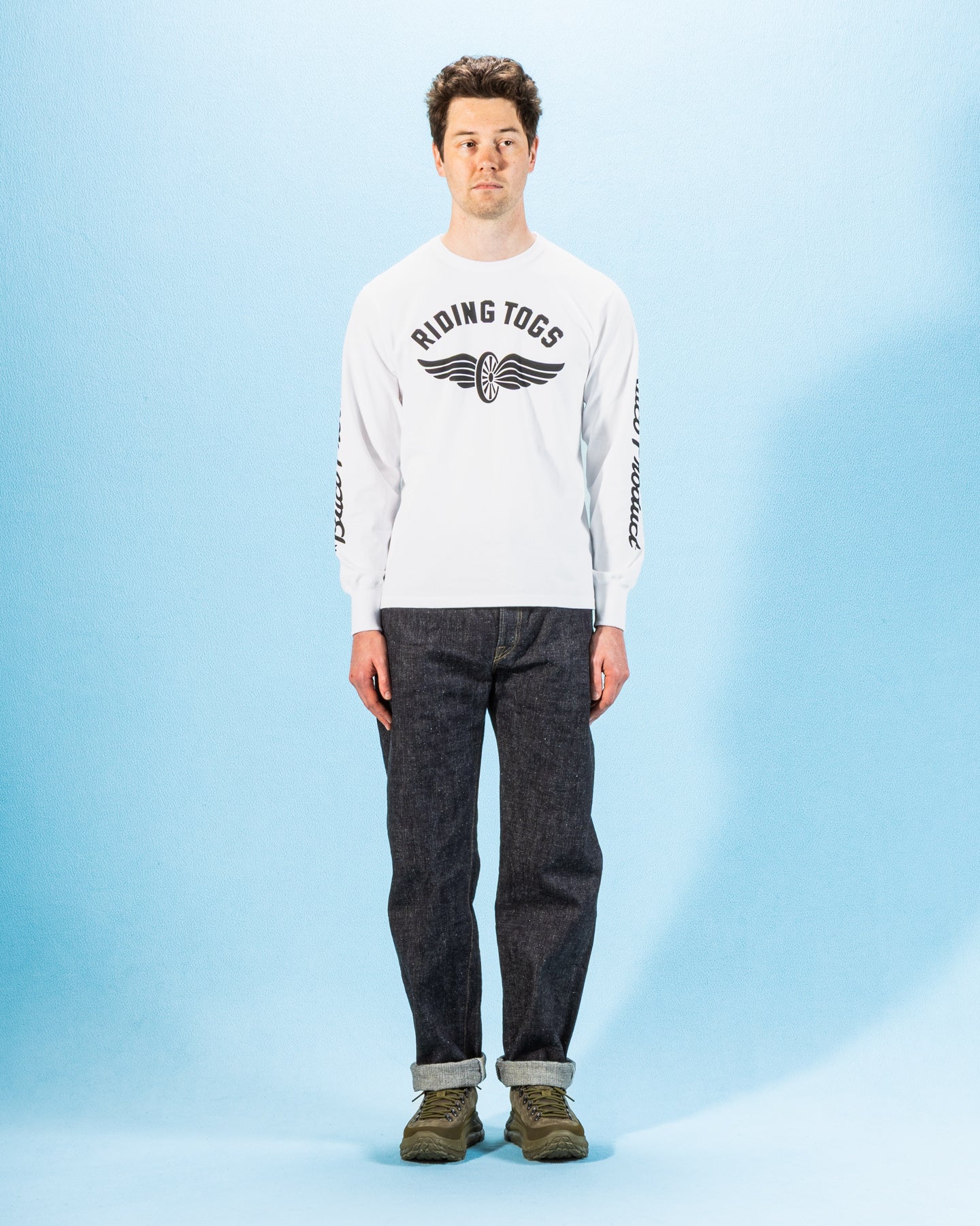 The Real McCoy's Buco L/S Tee / Riding Togs - White - Standard & Strange