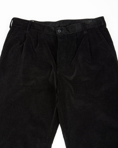 The Real McCoy's Double-Pleat Corduroy Trousers - Black - Standard & Strange