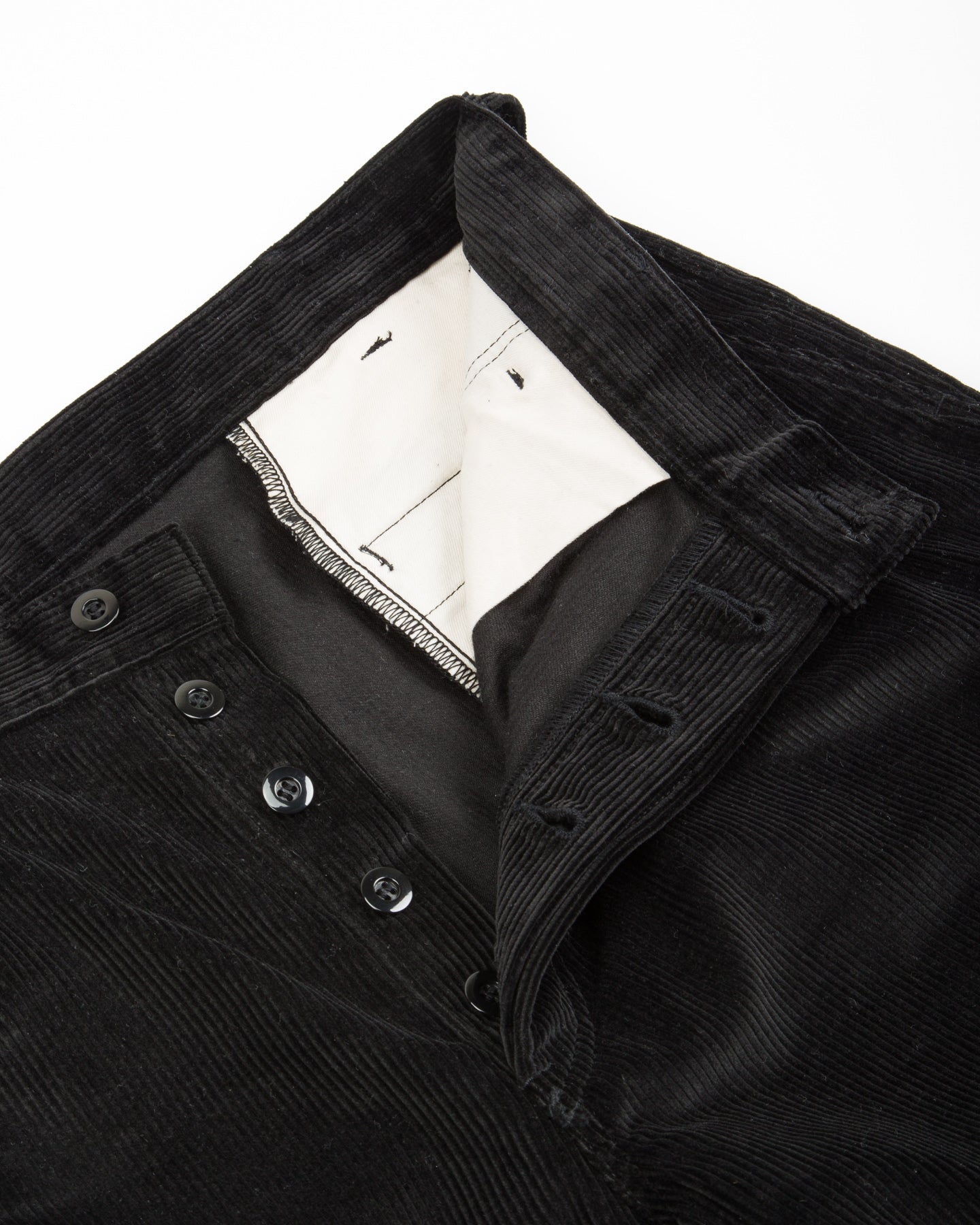 The Real McCoy's Double-Pleat Corduroy Trousers - Black - Standard & Strange