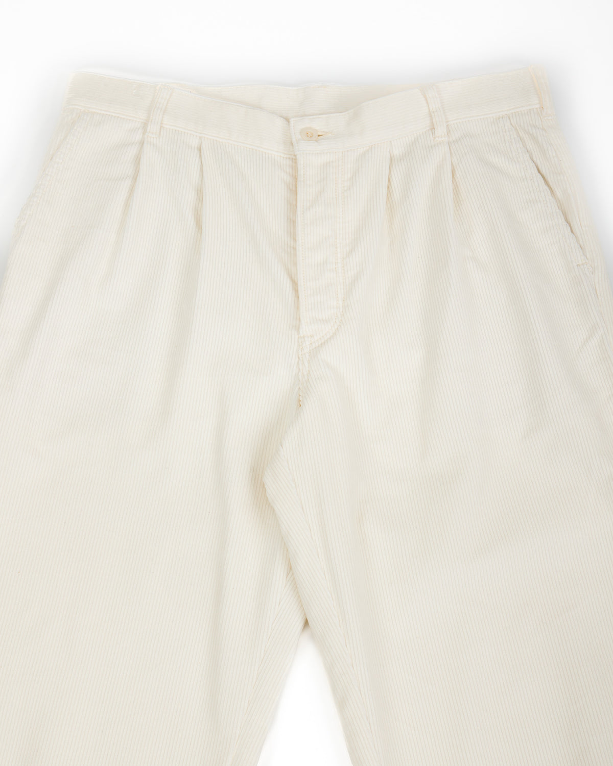 The Real McCoy's Double-Pleat Corduroy Trousers - White - Standard & Strange