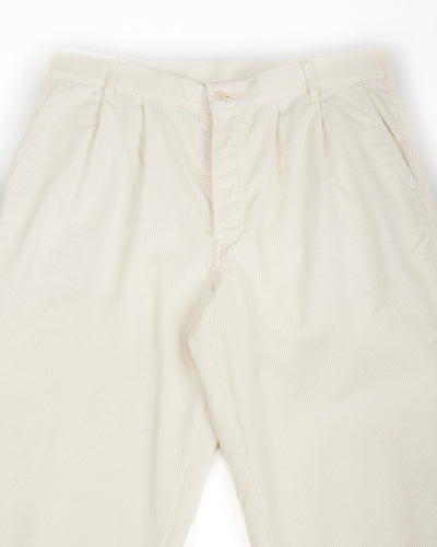 The Real McCoy's Double-Pleat Corduroy Trousers - White - Standard & Strange