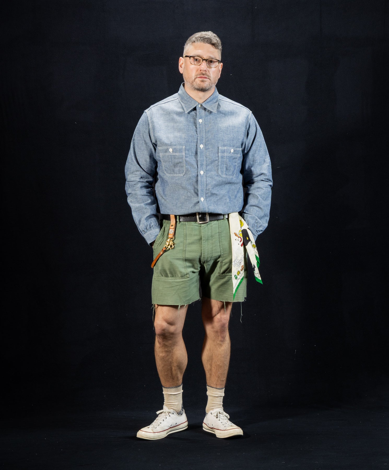 The Real McCoy's 8HU Chambray Serviceman Work Shirt - Light Blue - Standard & Strange