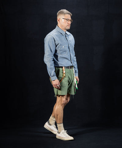 The Real McCoy's 8HU Chambray Serviceman Work Shirt - Light Blue - Standard & Strange