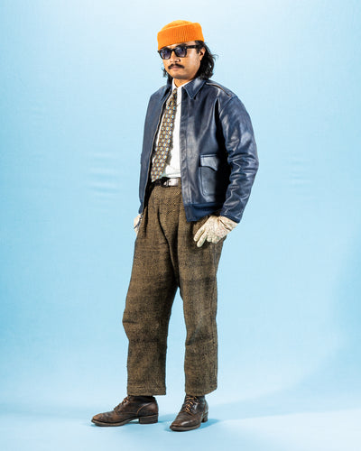 The Real McCoy's Type A-2 Leather Jacket - Indigo Dyed - Standard & Strange
