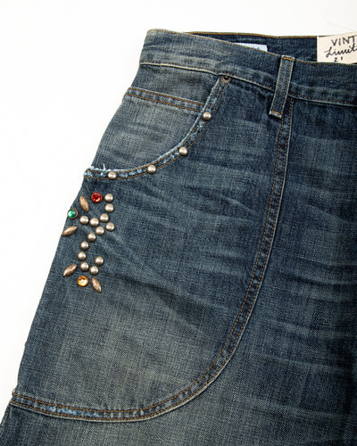 Vintage Heavy Extra Baggy Studded Jean - Indigo - Standard & Strange