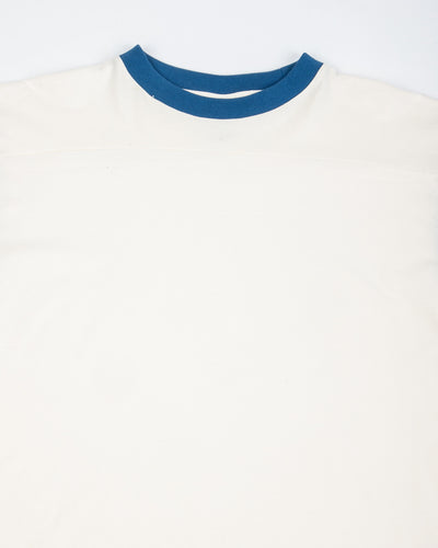 W'Menswear Football Tee - Off-White/Indigo Cotton/Hemp - Standard & Strange