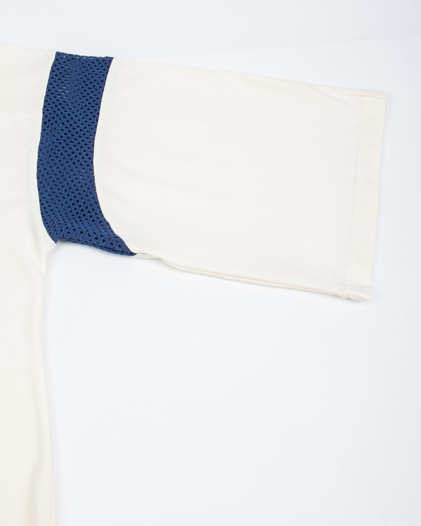W'Menswear Football Tee - Off-White/Indigo Cotton/Hemp - Standard & Strange