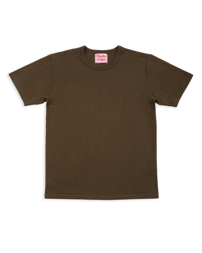 Wonder Looper Double Heavyweight Crewneck T-shirt - Khaki Green - Standard & Strange