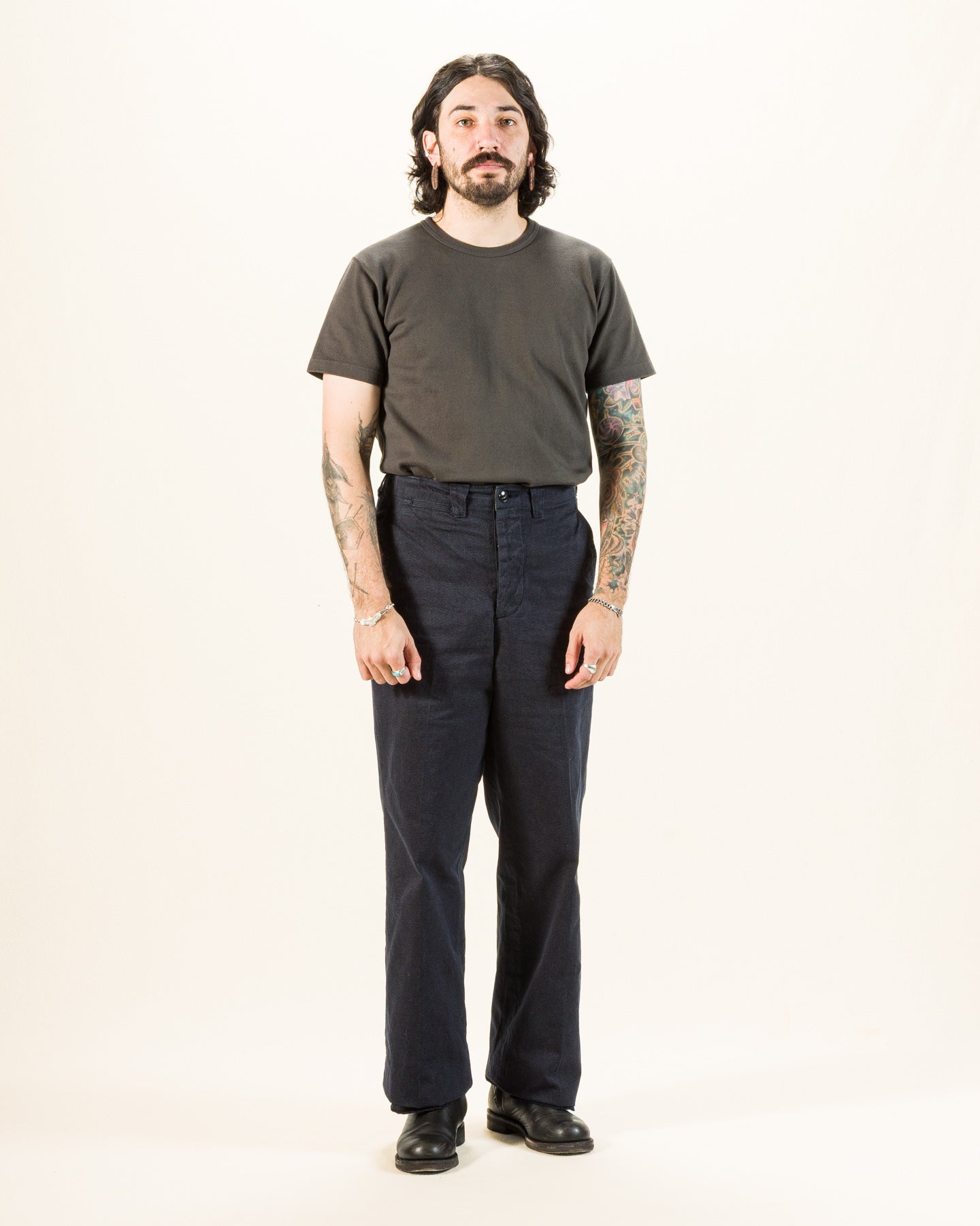 Wonder Looper Double Heavyweight Crewneck T-shirt - Sumi Black - Standard & Strange