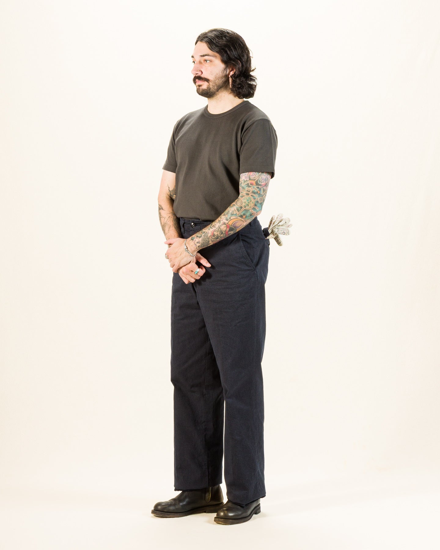 Wonder Looper Double Heavyweight Crewneck T-shirt - Sumi Black - Standard & Strange