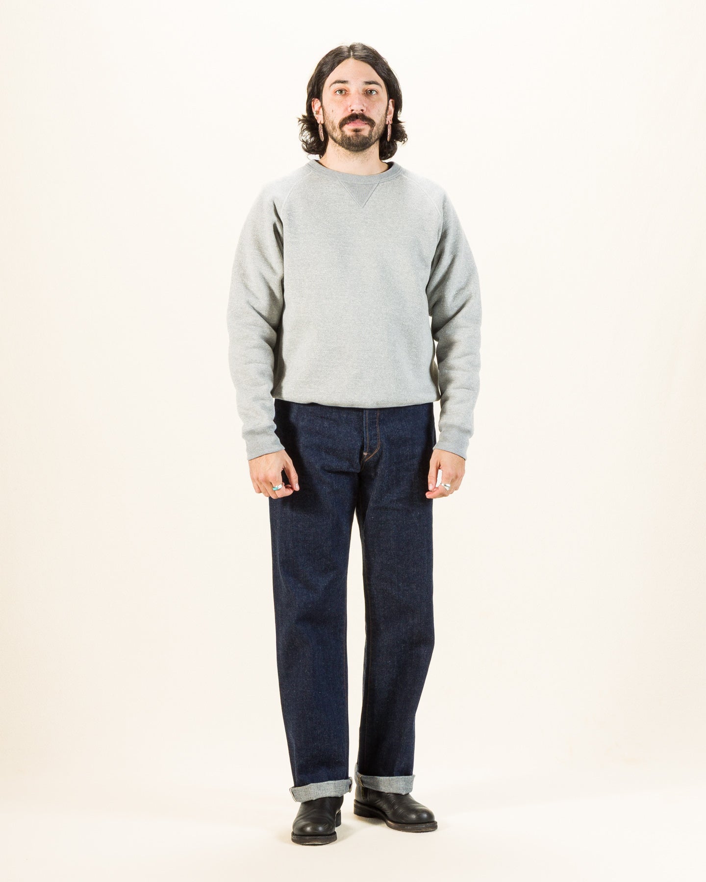 Wonder Looper Double Heavyweight French Terry Pullover Crewneck - Heather Grey - Standard & Strange