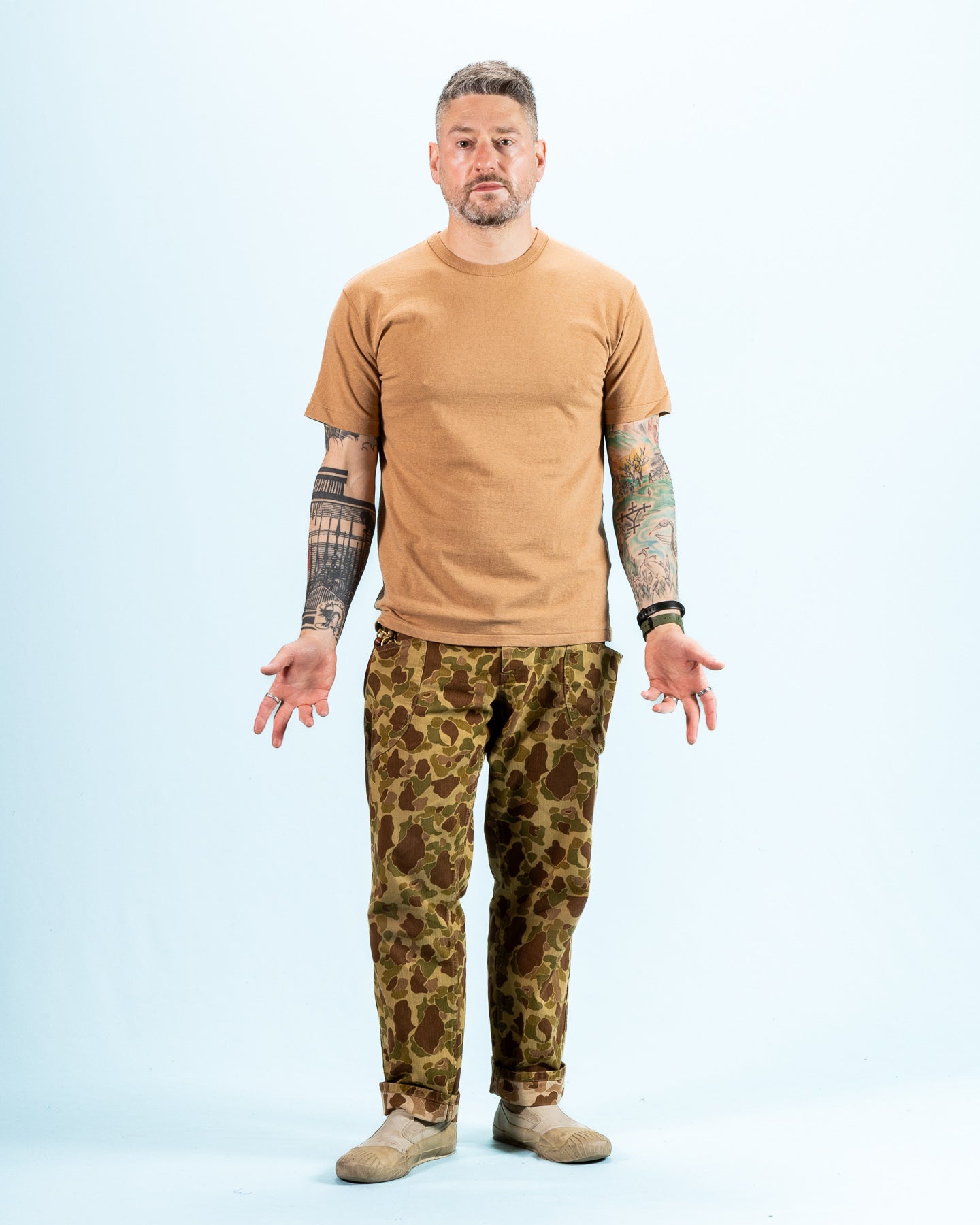 Wonder Looper Foxfibre® Tsuriami Crewneck T-shirt - Coyote 70 - Standard & Strange