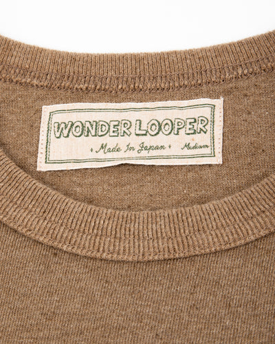 Wonder Looper Iron Mordant Foxfibre® Tsuriami Crewneck T-shirt - Coyote 70 - Standard & Strange