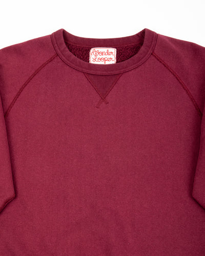 Wonder Looper Super Looper French Terry Pullover Crewneck - Burgundy - Standard & Strange