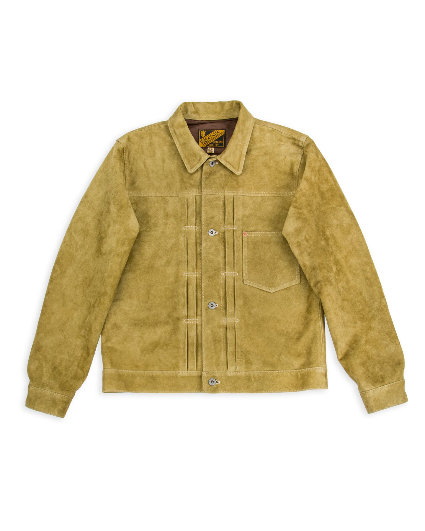 Y'2 Leather Horse Roughout WWII Type Jean Jacket (HSB-140-T) - Khaki - Standard & Strange