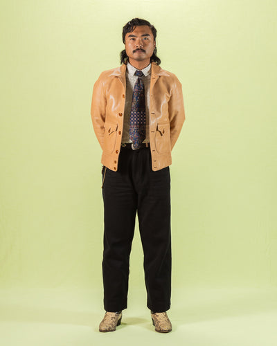 Y'2 Leather Kakishibu Persimmon Tanned Horsehide Cossack Jacket (KB-162) - Standard & Strange