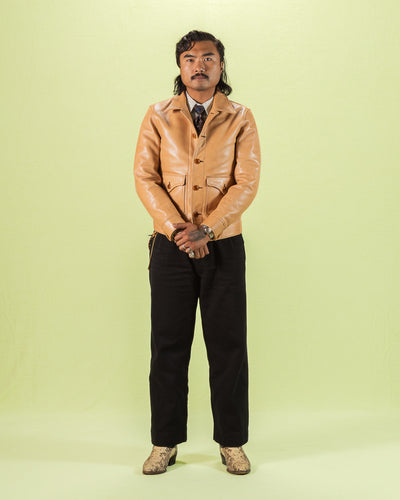 Y'2 Leather Kakishibu Persimmon Tanned Horsehide Cossack Jacket (KB-162) - Standard & Strange