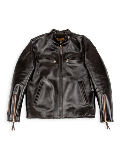 Y'2 Leather Lightweight Vintage Horsehide Single Riders Jacket (PR-64) - Black - Standard & Strange