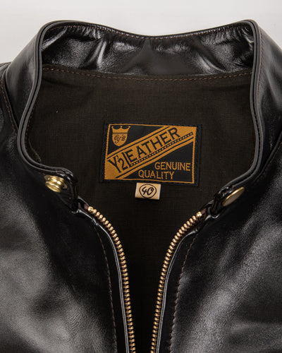 Y'2 Leather Lightweight Vintage Horsehide Single Riders Jacket (PR-64) - Black - Standard & Strange