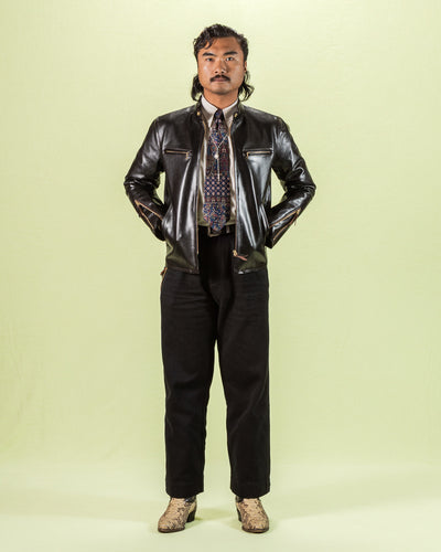 Y'2 Leather Lightweight Vintage Horsehide Single Riders Jacket (PR-64) - Black - Standard & Strange