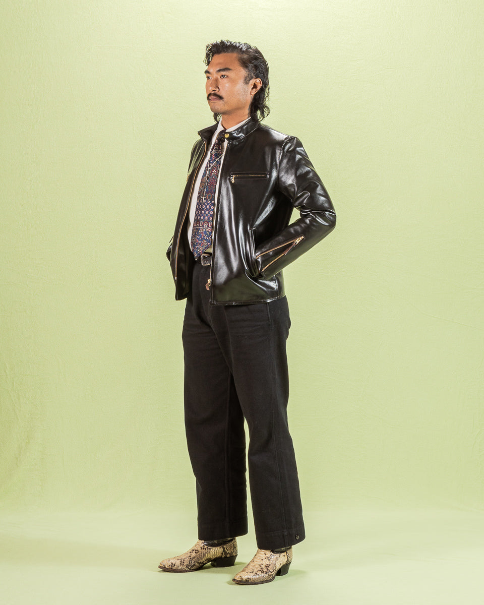 Y'2 Leather Lightweight Vintage Horsehide Single Riders Jacket (PR-64) - Black - Standard & Strange