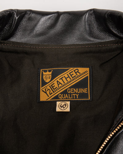 Y'2 Leather Lightweight Vintage Horsehide Single Riders Jacket (PR-65) - Black - Standard & Strange
