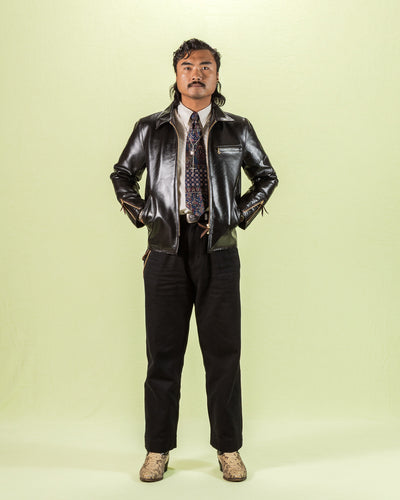 Y'2 Leather Lightweight Vintage Horsehide Single Riders Jacket (PR-65) - Black - Standard & Strange