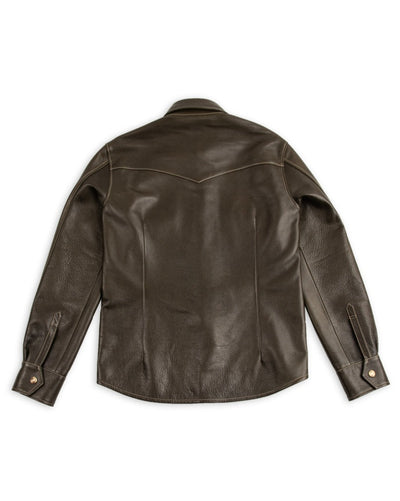 Y'2 Leather Steer Oil Western Shirt - Olive (SS-13) - Standard & Strange
