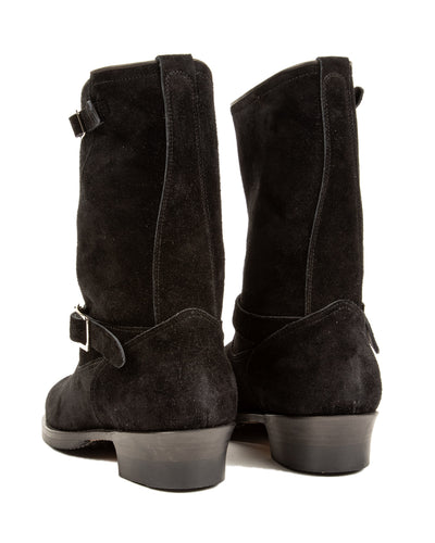 Suede Engineer Boot - Black