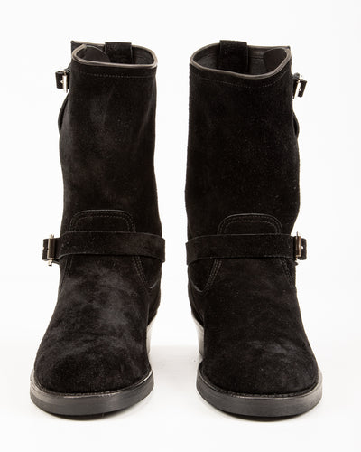 Suede Engineer Boot - Black