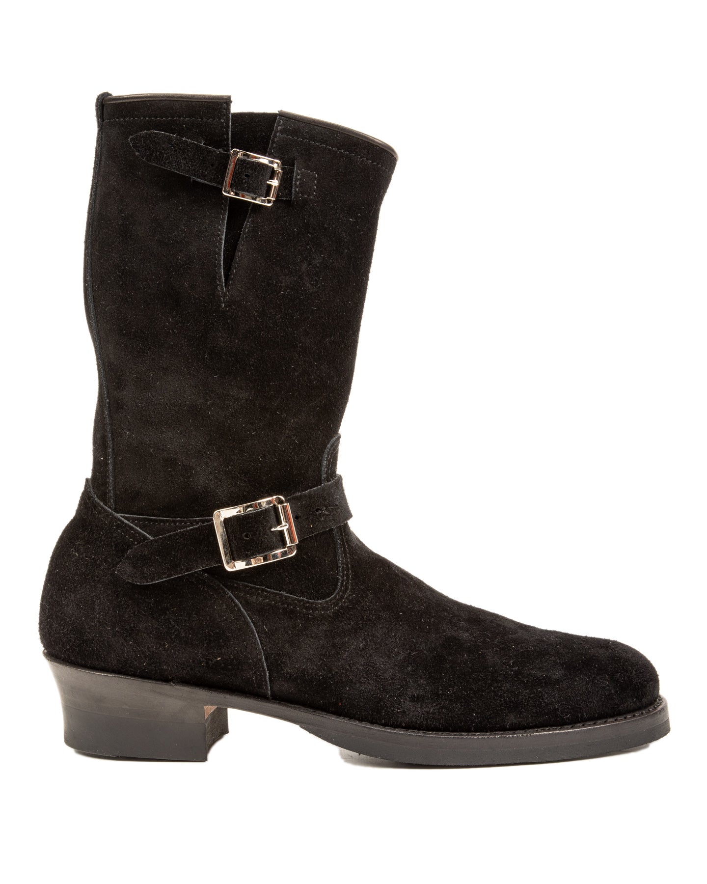 Suede Engineer Boot - Black