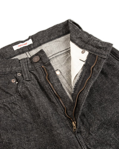 Fullcount 0107BK - Womens' Wide Straight "Monroe" - Black Denim - Standard & Strange