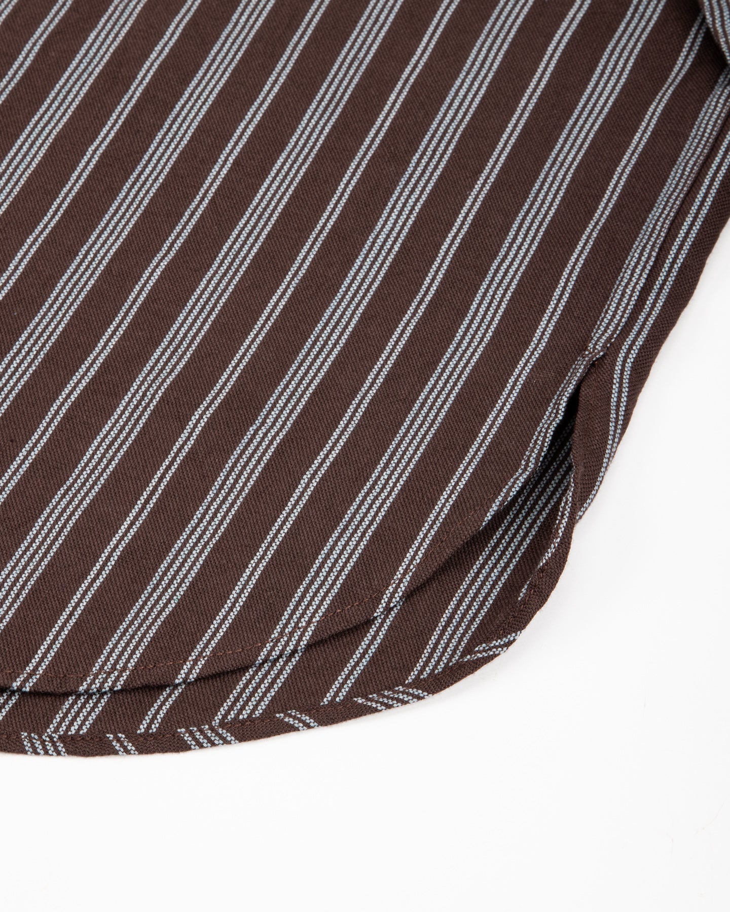 Brook L/S Shirt - Handwoven Plum/Indigo Kala Cotton Variegated Stripe