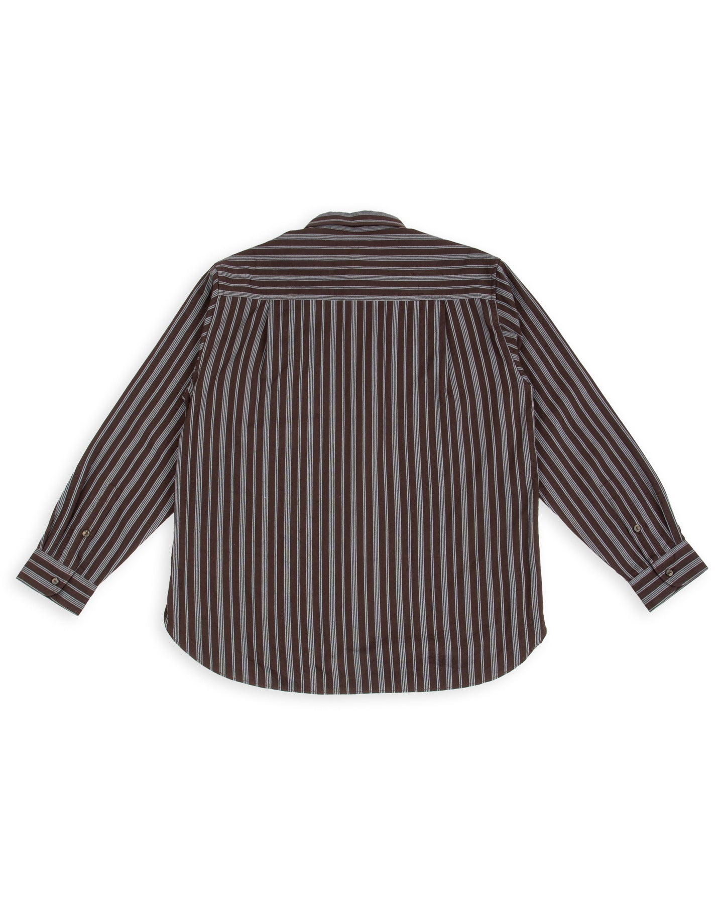 Brook L/S Shirt - Handwoven Plum/Indigo Kala Cotton Variegated Stripe