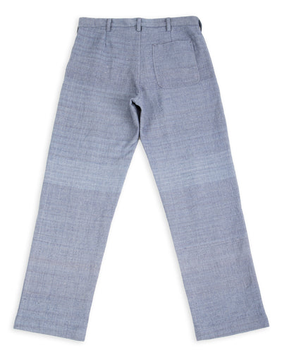 Isaac Pant - Handwoven French Blue/Indigo Military Herringbone