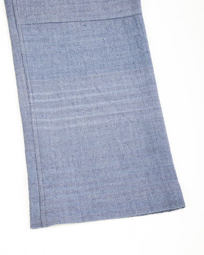 Isaac Pant - Handwoven French Blue/Indigo Military Herringbone
