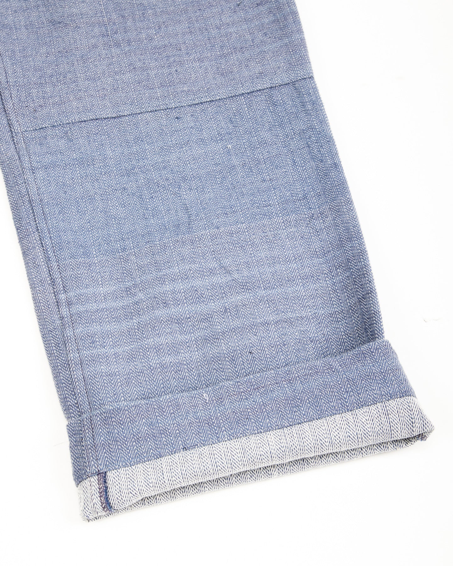 Isaac Pant - Handwoven French Blue/Indigo Military Herringbone