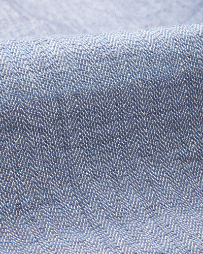 Isaac Pant - Handwoven French Blue/Indigo Military Herringbone