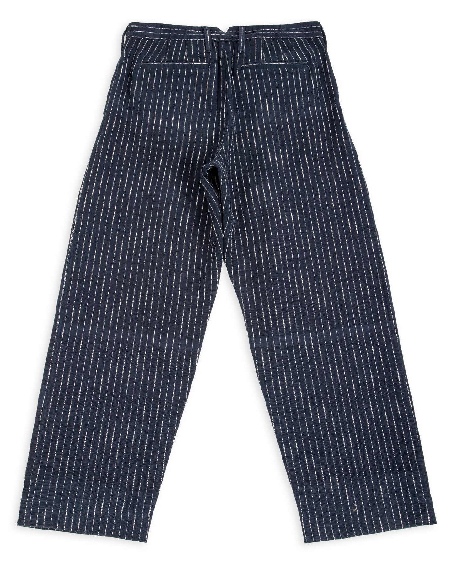 Shakoor Pant - Handwoven Dark Indigo/Ecru Ticking Stripe