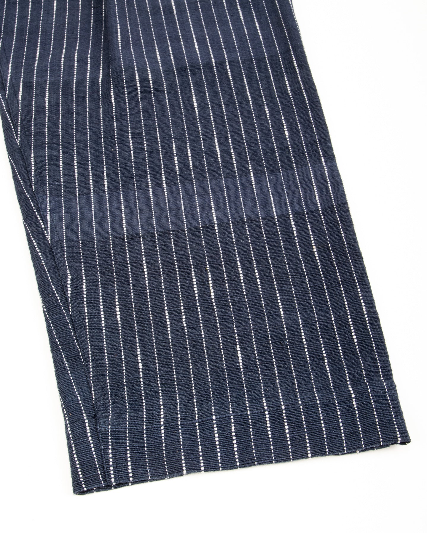 Shakoor Pant - Handwoven Dark Indigo/Ecru Ticking Stripe
