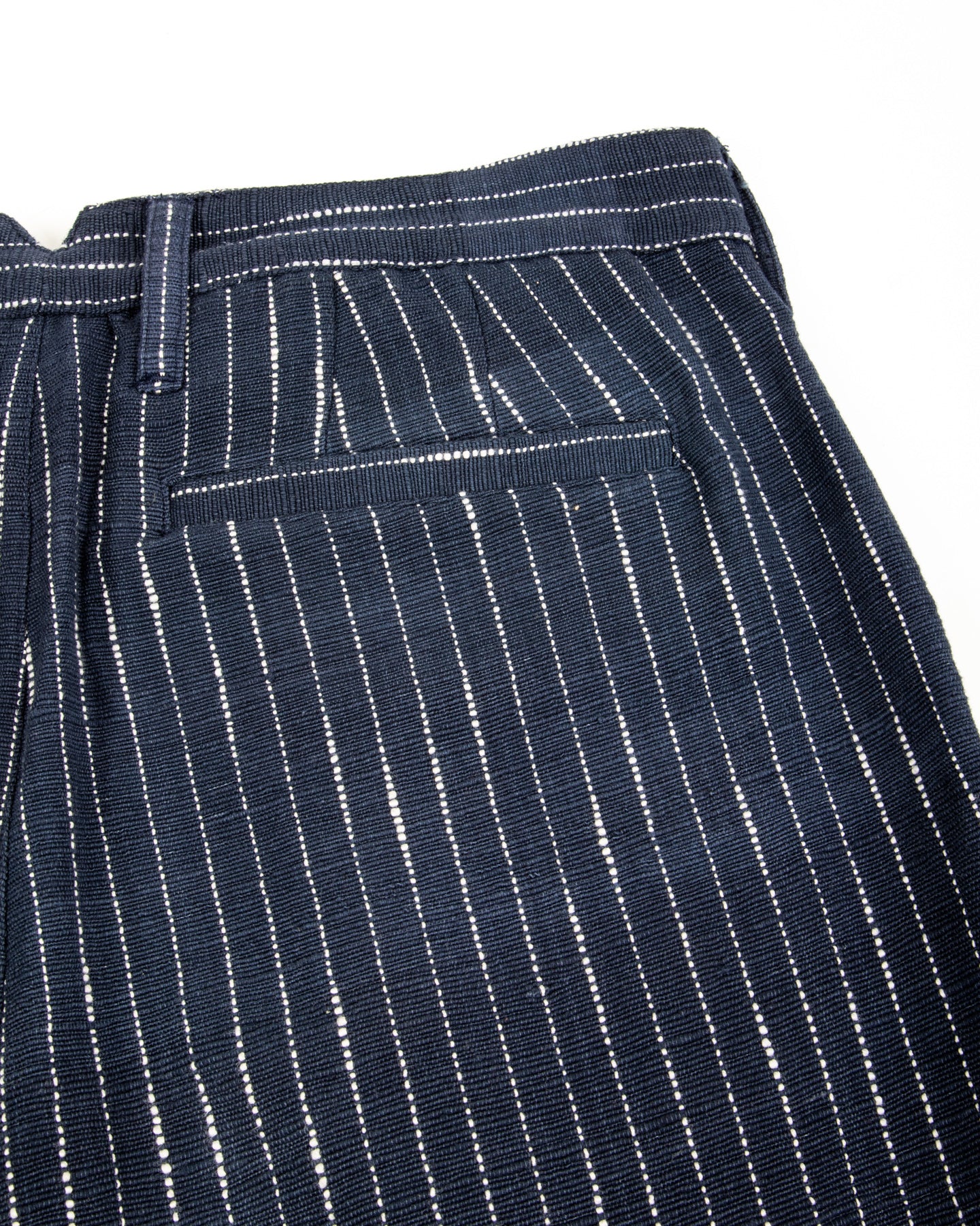 Shakoor Pant - Handwoven Dark Indigo/Ecru Ticking Stripe
