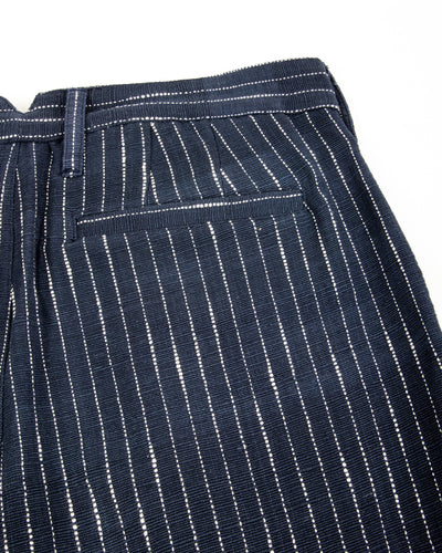 Shakoor Pant - Handwoven Dark Indigo/Ecru Ticking Stripe