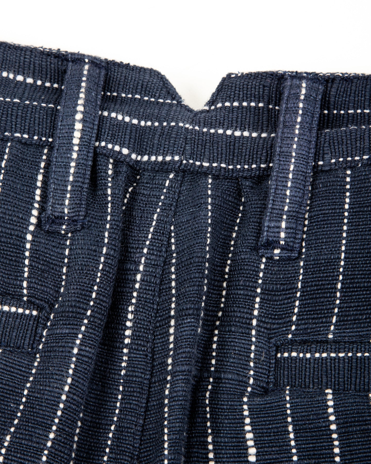 Shakoor Pant - Handwoven Dark Indigo/Ecru Ticking Stripe