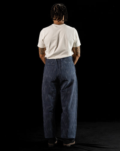Shakoor Pant - Handwoven Dark Indigo/Ecru Ticking Stripe